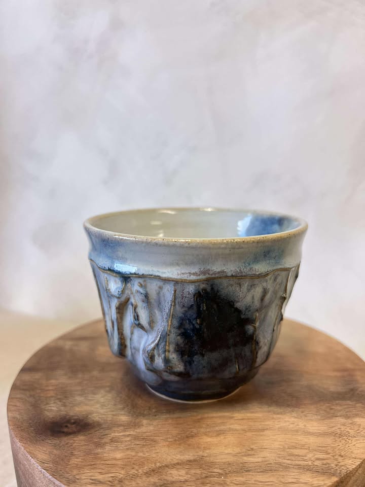 Bol à matcha et gobelet Lueur Boréale - Bleu
