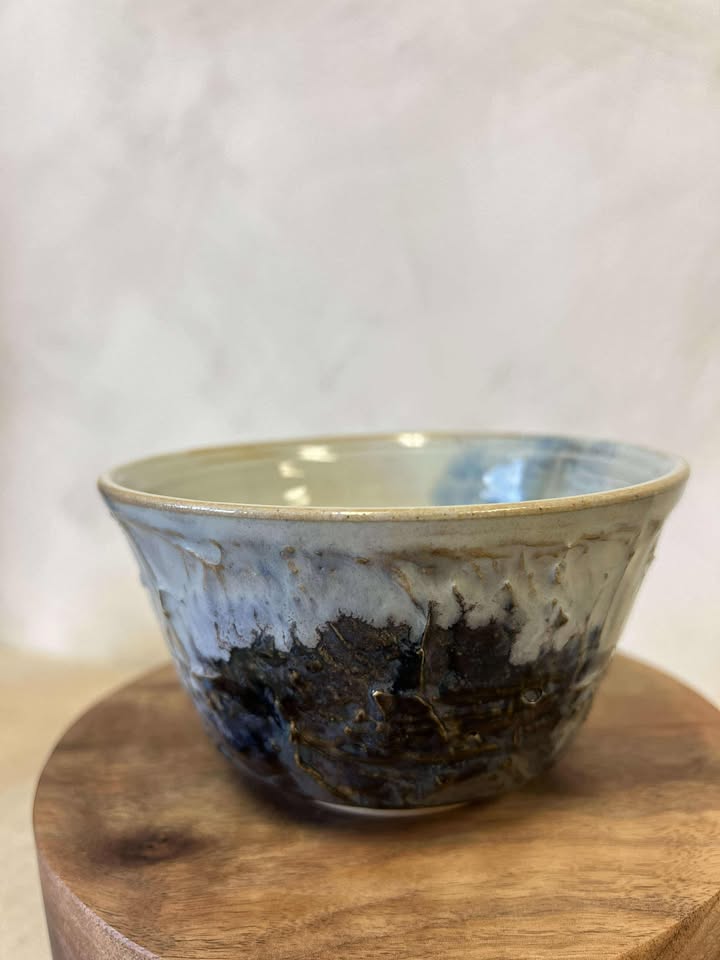 Bol à matcha et gobelet Lueur Boréale - Bleu